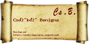 Csákó Benigna névjegykártya